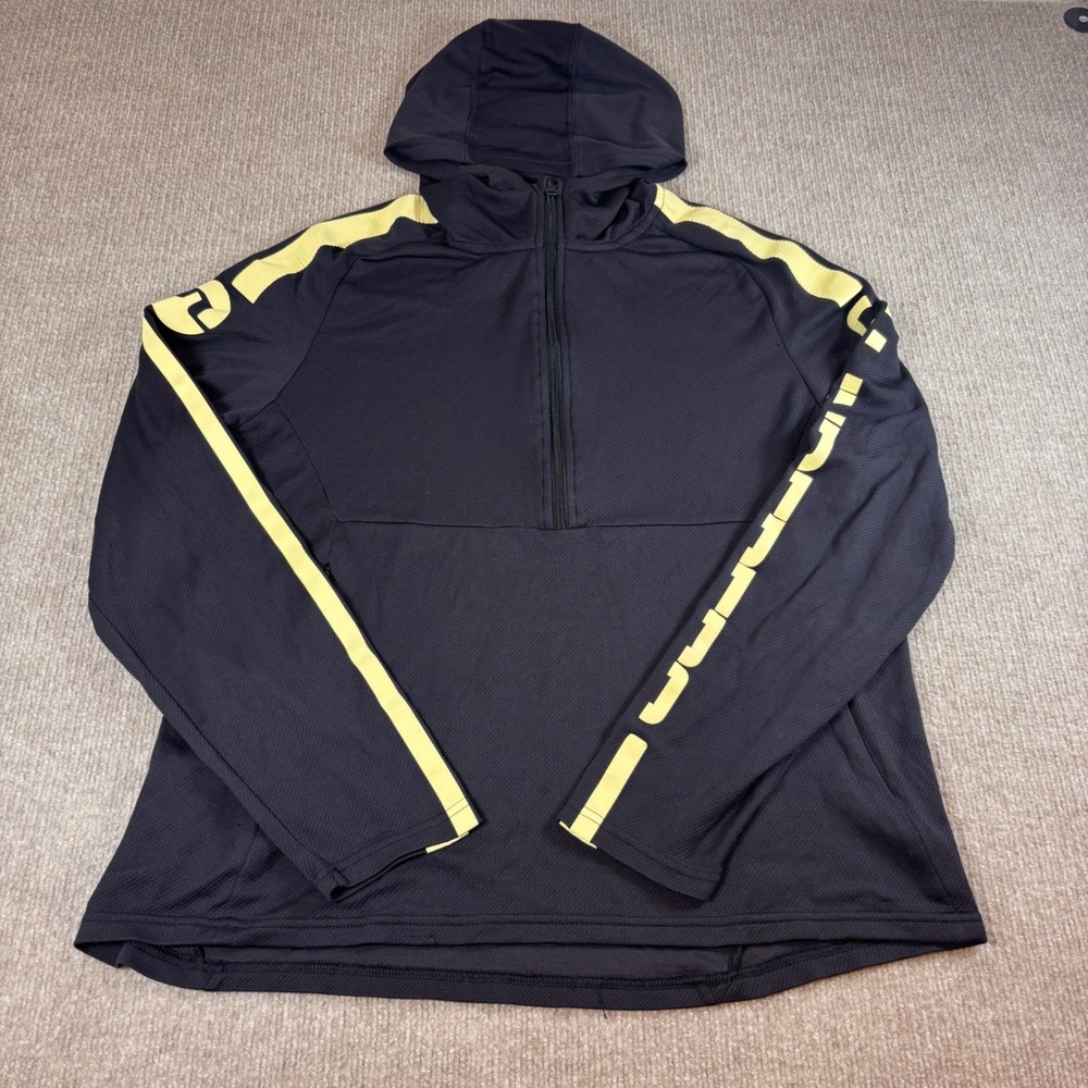 J. Lindeberg Black Gold Quarter Zip Performance Hoodie Men's Size XL EUC